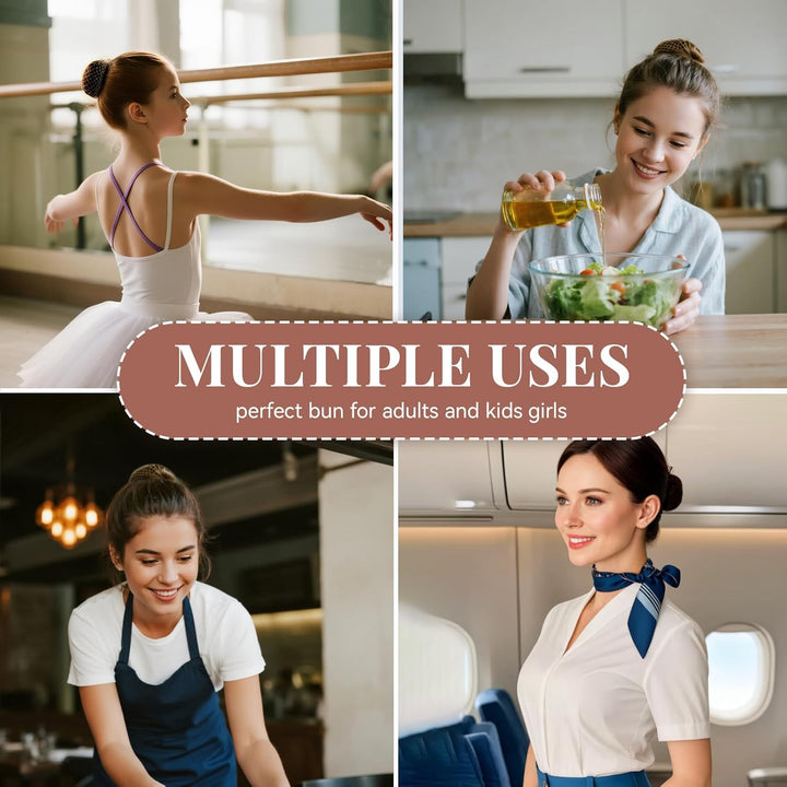 Hair Nets for Buns,20 PCS Bun Nets with 20 Pcs U-Shaped Pins for Women 50Cm/20Inch Invisible Bun Net for Girls,Ballet Dancers,Chefs, Nurses,Flight Attendants(Brown)