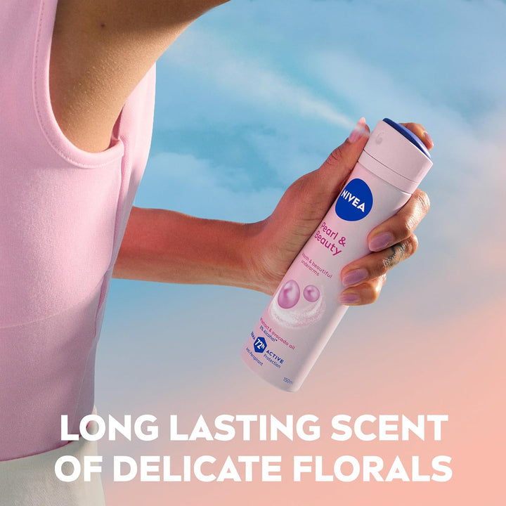 Pearl & Beauty Anti-Perspirant Deodorant Spray (150Ml), Women'S Deodorant Spray with 72H Sweat and Odour Protection, Anti-Perspirant for Women with Pearl Extracts