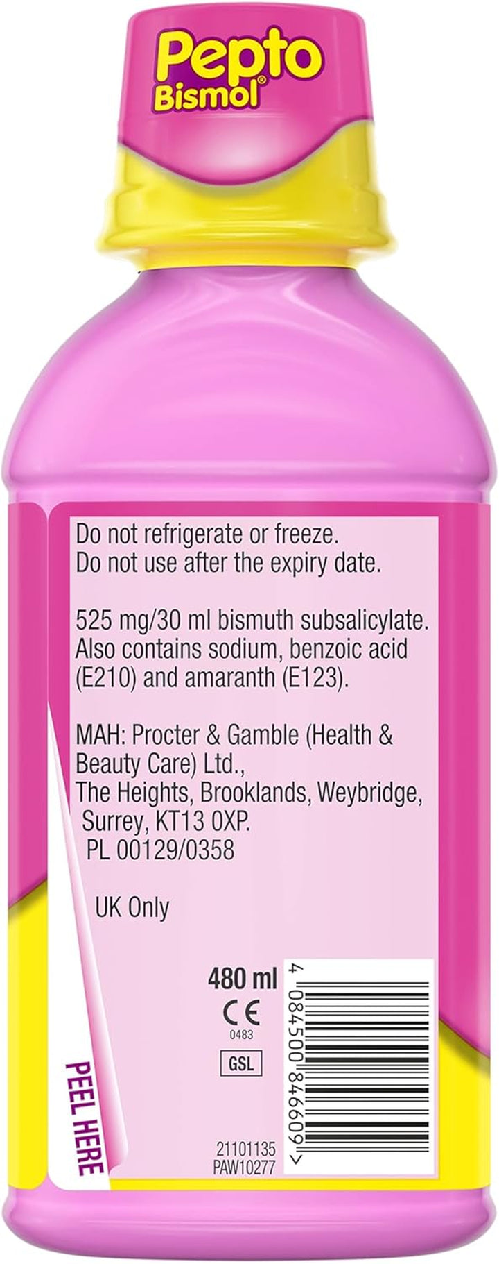 Pepto-Bismol for Nausea, Heartburn, Indigestion, Upset Stomach and Diarrhoea, 5 Symptom Relief 480Ml