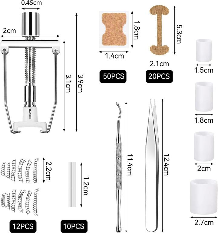 Ingrown Toenail Removal Kit Ingrown Toenail Treatment Tool Kit Ingrown Toenail Corrector Tools with Toenail Braces, Podiatry Tools, Ingrown Toenail Corrector Strips and Patch for Toe Pain Relief