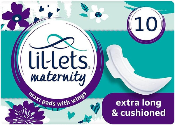 Maternity Pads | 10 X Extra Long Maxi Thick Pads with Wings