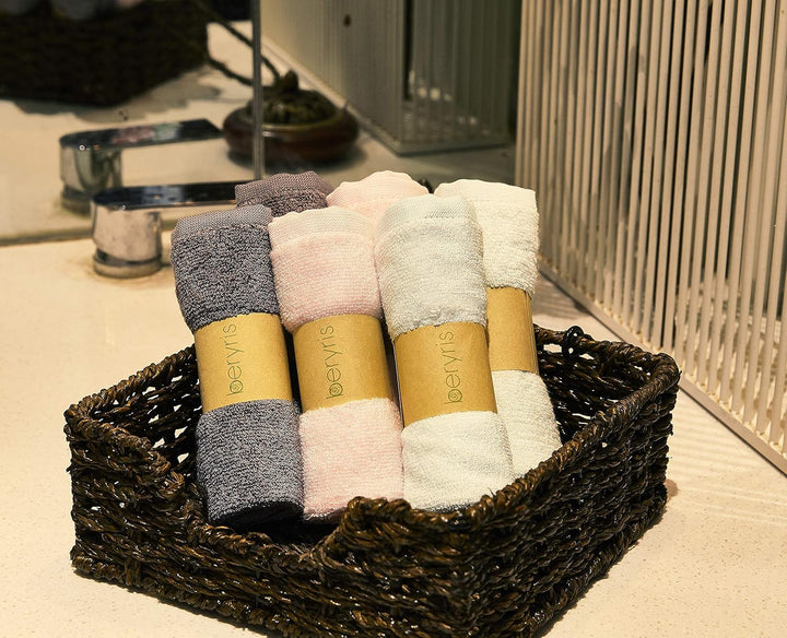 Flannel Face Cloth (6-Pack) - Bamboo Face Cloth Ultra-Soft & Baby Wash Cloth for Baby'S Sensitive Skin - Size 10"X10" Face Flannels - Face Cloths for Washing Face- Antibacterial Adult Flannel