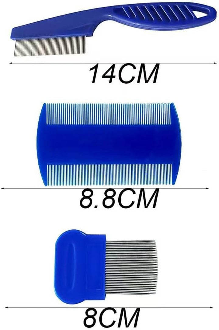 Lice Comb, 3 Pcs Lice Combs, Double Sided Lice Combs, Stainless Steel Tooth Comb, Lice Removal Combs