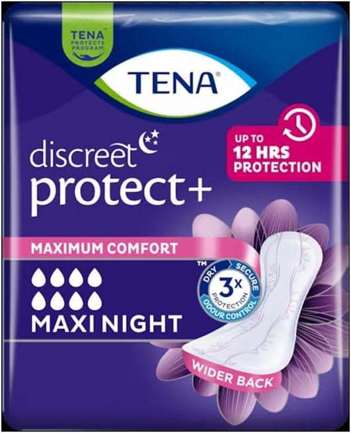 48 X  Lady Discreet Maxi Night Incontinence Pads for Women, 8 Packs of 6, with Medium to Heavy Bladder Weakness, Specifically Designed for Night Time Protection with Wider Back and Extra Length