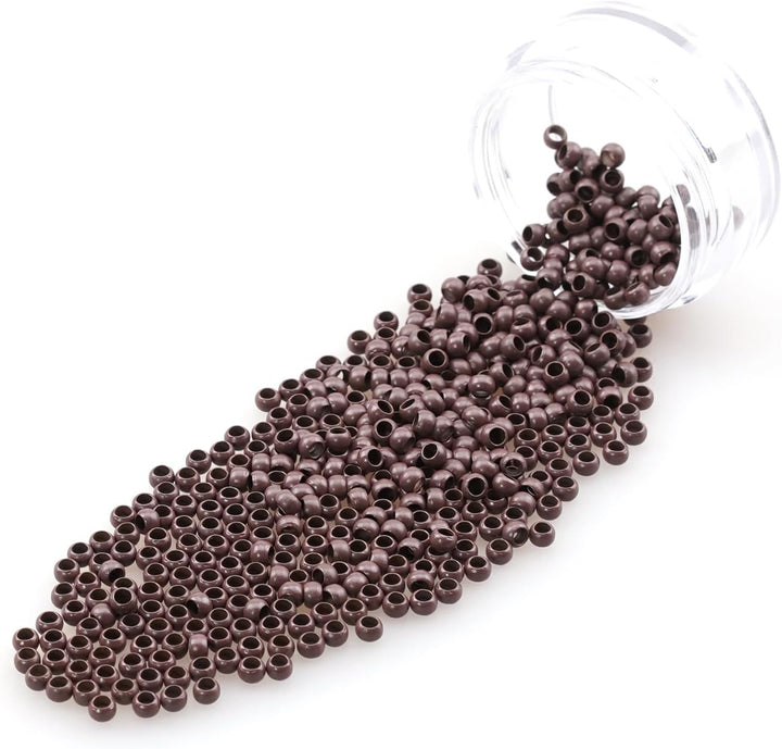 Nano Rings Nano Beads Micro Rings Micro Beads Rings Micro Nano Beads Nano Ring (200Pcs Nano Ring, #5 Brown)