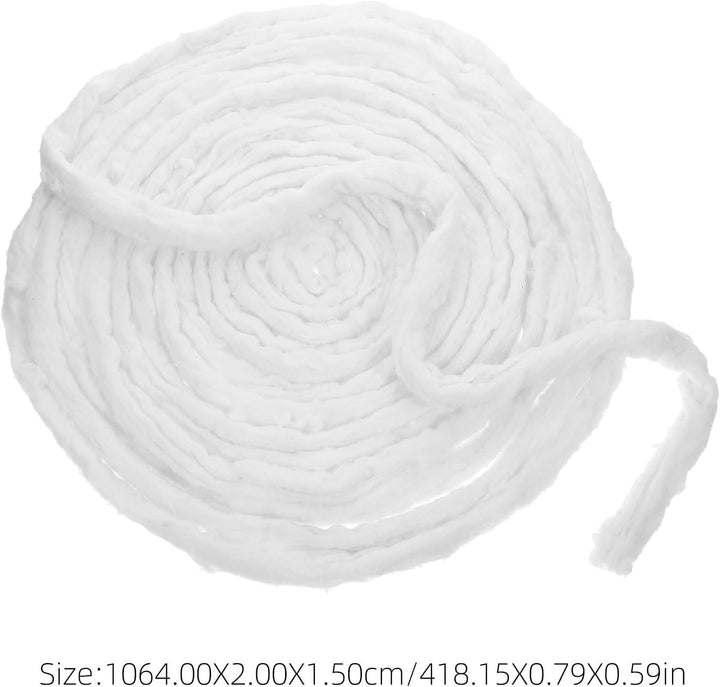 Hairdressing Tools Cotton Wool Coils for Hair Perm, Hairdressing Cotton Wool Roll for Salon Use Strong Absorbency Disposable Cold Perm Wrap with Tie 7Ft Length 175-180G