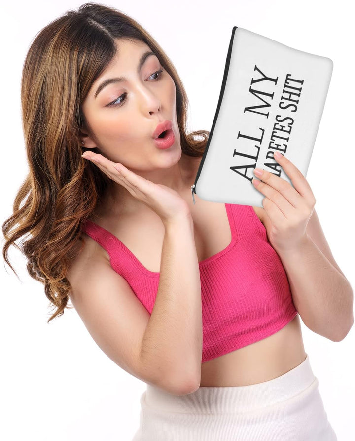 Funny Diabetic Travel Bag All My Diabetes Shit Bag Diabetes Carrying Gift for Diabetic Emergency Patient Travel Pouch Y4ALLLXB (All)