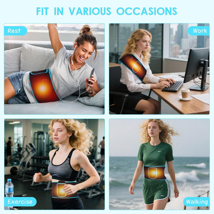 Red Light Belt, 660Nm Red Light & 850Nm Near-Infrared Light Wrap Belt, for Legs, Back, Waist, Shoulders, Neck, Lightweight Wrap Device with Timer Settings for Women, Men