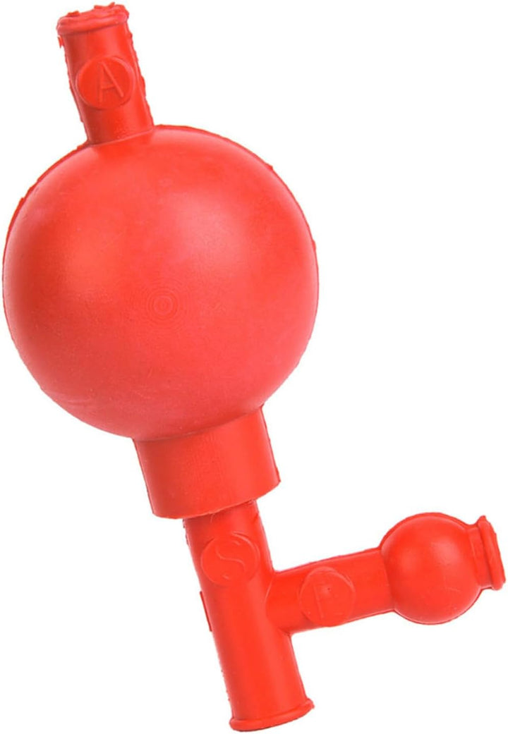 Rubber Safe Quantitative Pipette Ball Red Suction Bulb with 3 Openings for Lab Use