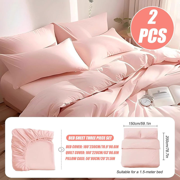 2 Pack Disposable Bed Sheets for Travel,Single Bed Sheet, Pink, 180 X 230 Cm, Suitable for 1.5 M Beds,Bottom Sheet Portable Bedspread for Travel Hotel Camping Overnight Stay