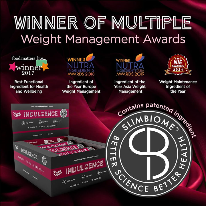 Keto Protein Bars with Slimbiome® – Low Carb, High Protein, Low Sugar Snack for Weight Loss & Gut Health – Ozempic-Friendly Dark Chocolate & Raspberry GLP1 Alternative Snack (12 X 35G)