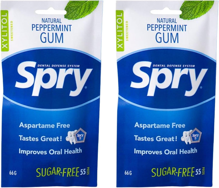 Fresh Natural Xylitol Chewing Gum Dental Defense System - Aspartame-Free, Sugar-Free, Non-Gmo, Gluten-Free (Spearmint, 100 Count - Pack of 1)