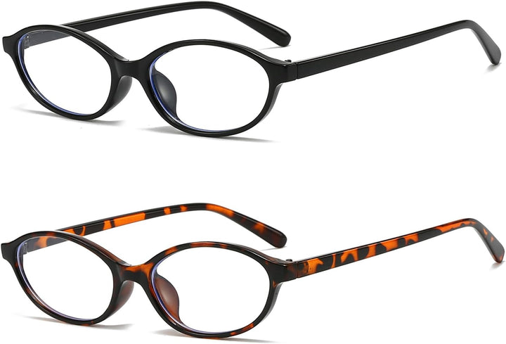 Oval Blue Light Glasses for Women Men Small Cat Eye Frame anti Eye Satrain Headache Eyeglasses Y2K Clear Lens for Computer Gaming Reading