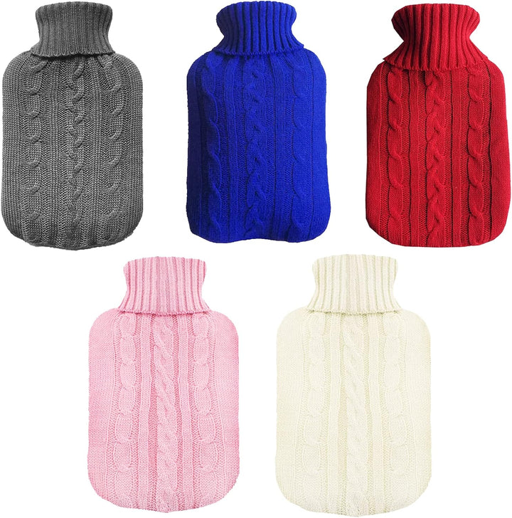 Red Knitted Hot Water Bottle Cover – Gifts for Men Women & Kids – Pain Relief Pad & Warmer for the Cold - Warm Body Back Neck Feet Hands – Fits 2 Litre Bottles Cover ONLY (Bag Not Included)…