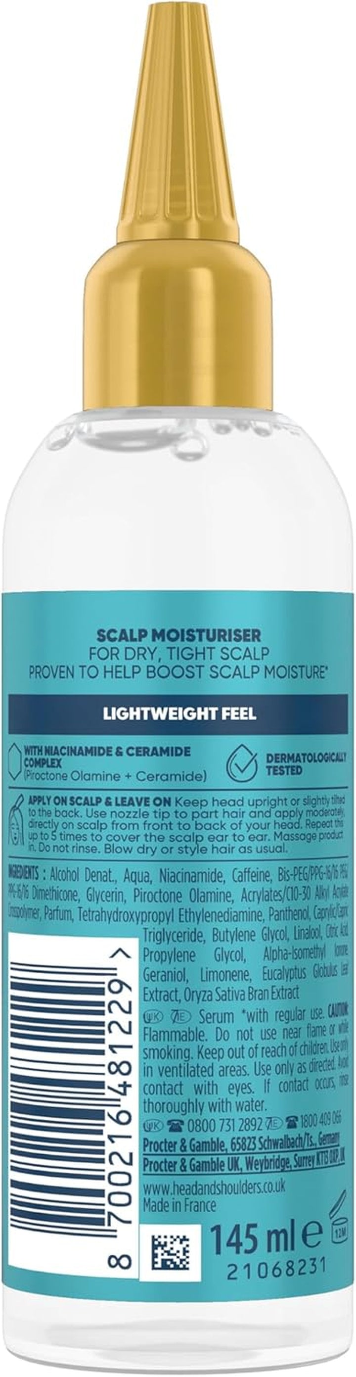 Dermaxpro Instant Moisturiser Scalp Serum 145Ml with Niacinamide and Ceramide Complex for a Dry, Tight Scalp. Leave-In Serum with Lightweight Feel, Helps to Boost Scalp Moisture