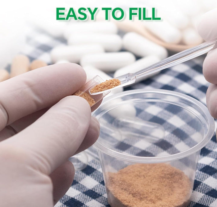 Empty Capsules, jn 100 Count Clear Vegetarian Capsules, Size 00 DIY Pill Capsules Filling Empty Caps with Micro Lab Spoon, Kosher, ISO9001, Gluten Free, Halal Certified, Non-Gmo Certified