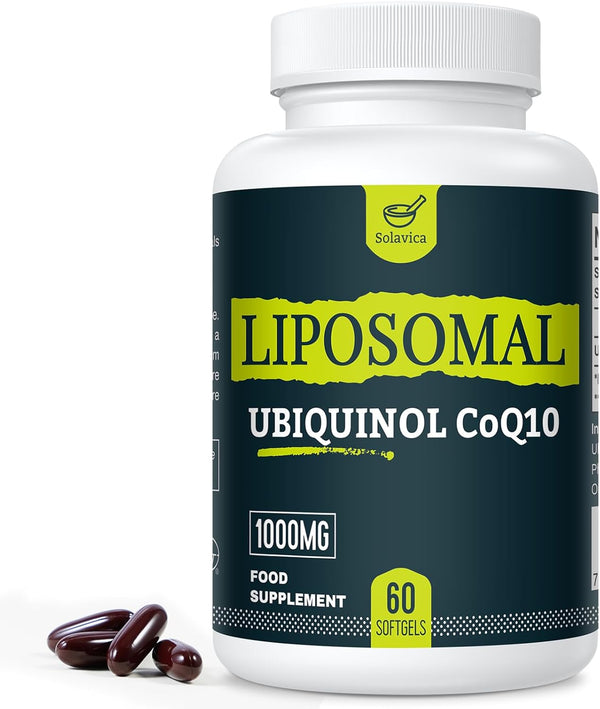 Liposomal Ubiquinol Vegan Coq10 1000 Mg, the Active Form of Coq10, User-Friendly Formula, Easy to Absorb, Designed for Various Lifestyles, 60 Softgels, Pack of 1