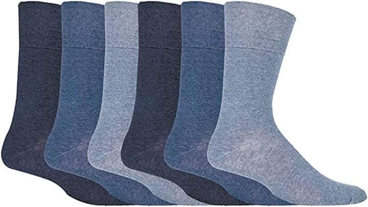 Diabetic Socks for Men Wide Elastic Cotton Neuropathy Loose Top Soft Grip Oedema Friendly Swollen Feet Legs Non Elastic Socks Size UK 6-11
