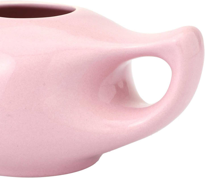 Ancient Impex Porcelain Ceramic Neti Pot with 05 Sachet Neti Salt for Nasal Cleansing - Peach Color