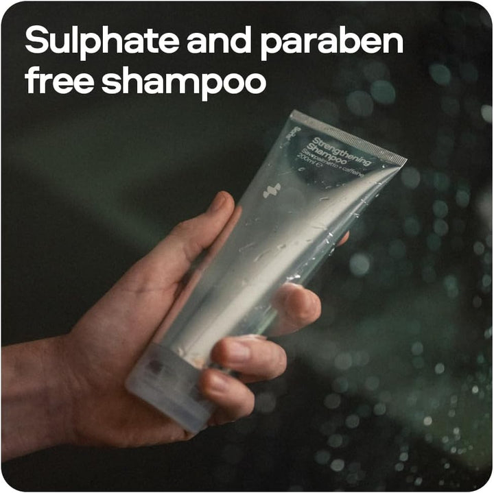 Hair Growth Shampoo for Men. DHT Blocker. Thickening Formula Promotes Strong & Thick Regrowth. Contains Saw Palmetto, Argan Oil, Caffeine, & Rosemary. 3 Month Supply. Made in Europe.