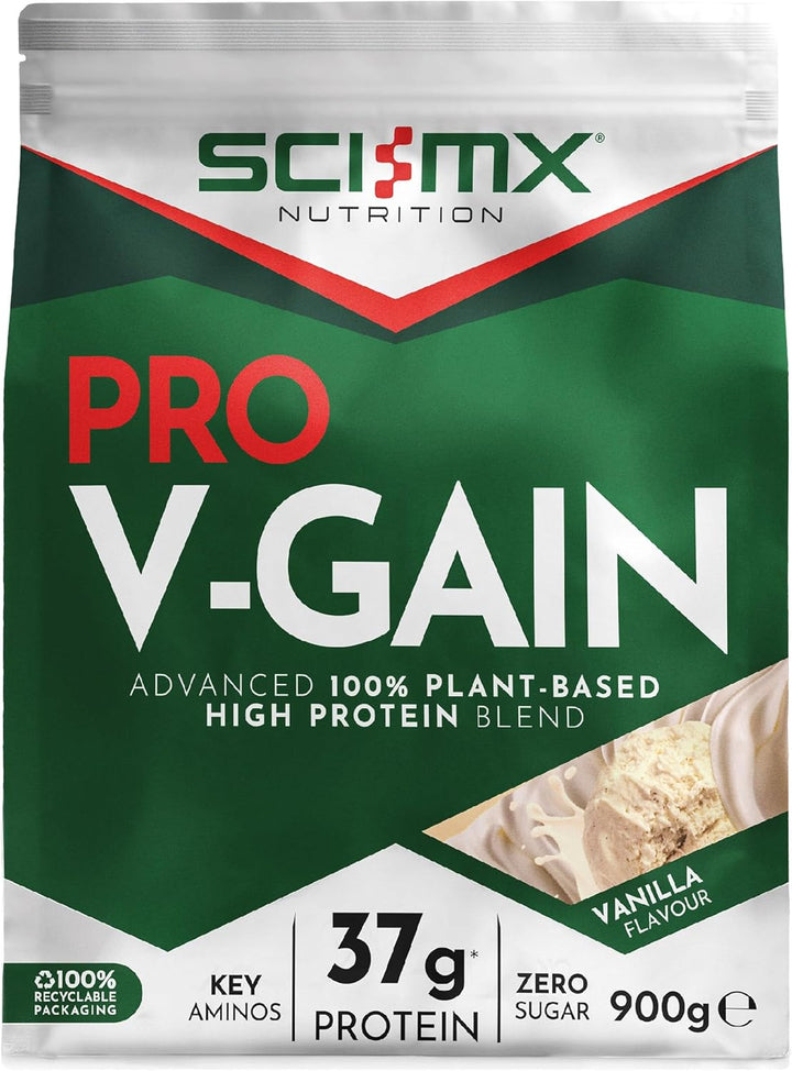 Pro-V Gain - 100% Vegan Chocolate Flavour Soy Protein Powder Isolate + B12 + Magnesium - Muscle Growth & Maintenance - Sugar Free, Non-Gmo - 2.2KG (49 Servings) 33G of Protein per Serving