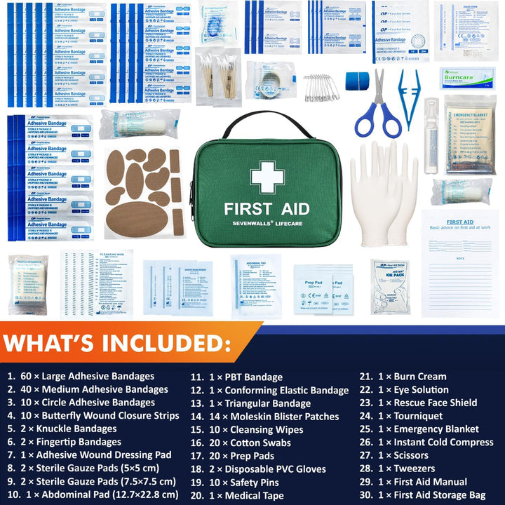 210-Piece Premium First Aid Kit for Home, Car, Travel, and Workplace – Comprehensive Emergency Medical Supplies – Compact & Durable Design