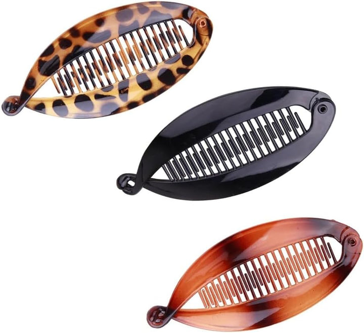 Banana Clip, 2Pcs Banana Hair Comb, Double Comb, Long Hair Clips, Fishtail Hair Clips for Women Girls