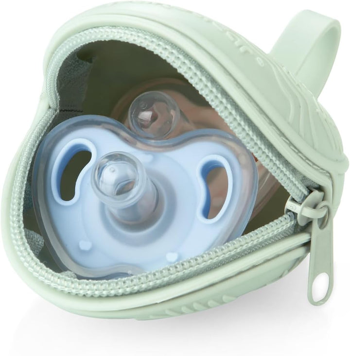 4 Pack Dummy Holder Case| 2 Silicone Pacifier Holder Case & 2 Transparent Dummy Box Cover Snoother Pods| Universal Pacifier Box Accessories Holders for Travel| BPA Free