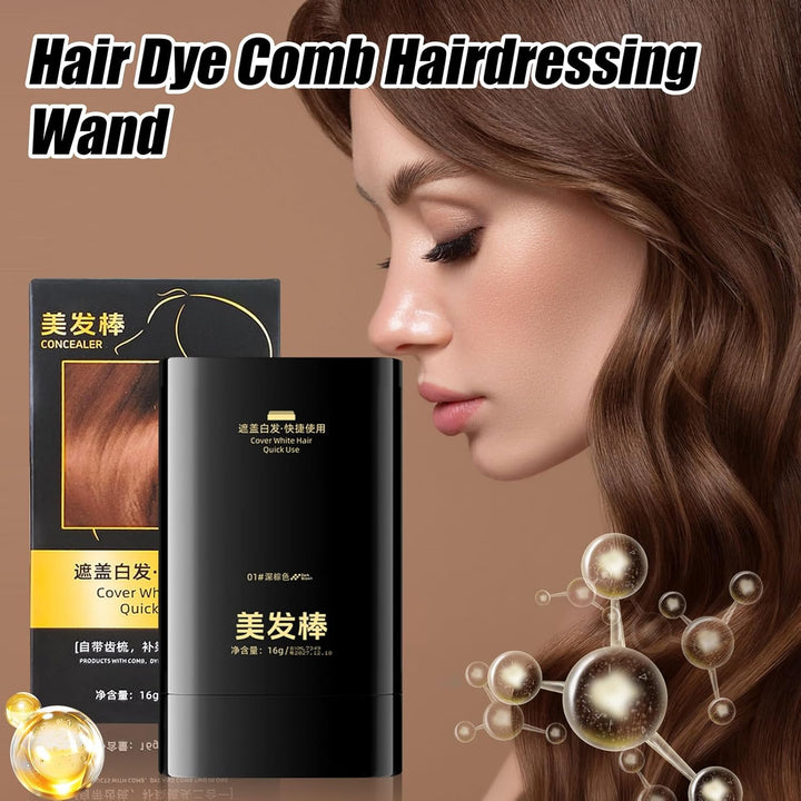 Hair Dye Comb - Safe and Convenient Comb Hair Dye | Applicator | Hairdressing Wand Tool Color Dye Stick | Sweat Proof Touchup Hair Color for Boys Girls Women Adults