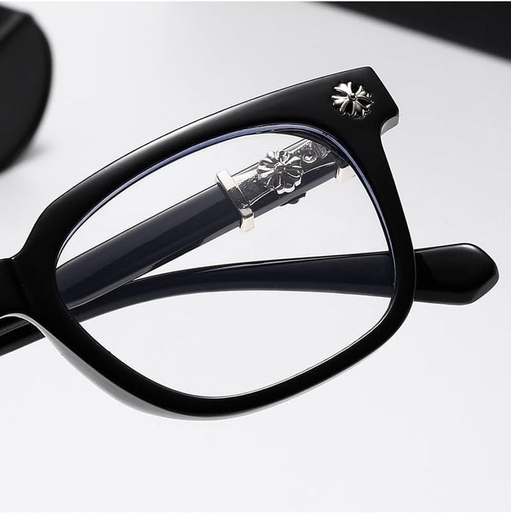 Classic Black Glasses, Eyeglasses for Men and Women, Thick Square Frame Eyewear