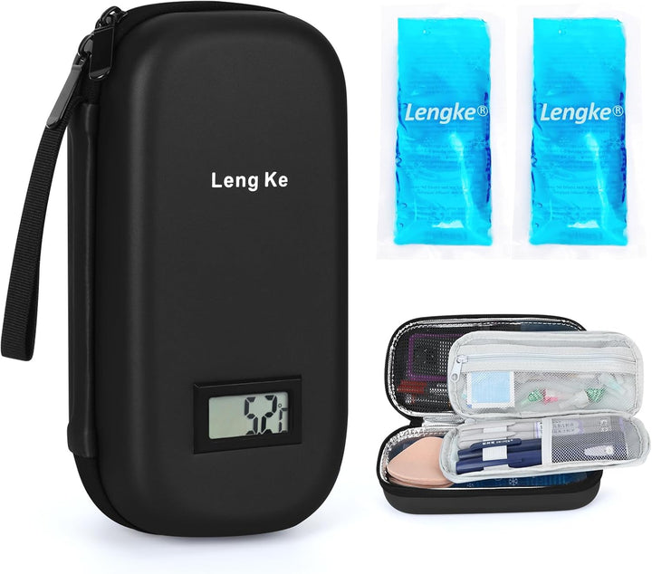 Monjaro Travel Case - Insulin Cooler Travel Case with 2 Ice Packs, Keep Medicine Cool While Traveling, Medicine Cool Bag for Diabetes Supplies(Blue Camellia)