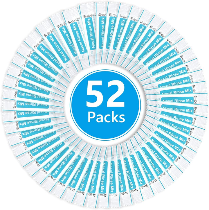 Nasal Rinse Salt, 120 Packs Nasal Irrigation Salt, Cleaning Mix Portable Sinus Rinse Salt, Natural Nasal Sinus Rinse Refill Packets Sinus Relief, Nose Wash Salt for Nasal Wash Irrigation