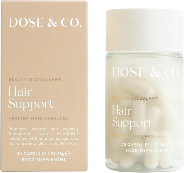 Hair Support Capsules, Vegan Formula with Anagain, Bamboo Extract, Vitamin E, Selenium, Vitamin B6, Biotin for Hair Growth and Strength