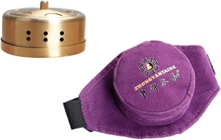 Smokeless Moxibustion Box Include 4 Boxes Portable Moxibustion Box Rotary Temperature Regulating Cover Smoke Proof and Scald Proof Where Is the Pain, Where Is the Moxibustion (4 Holes)