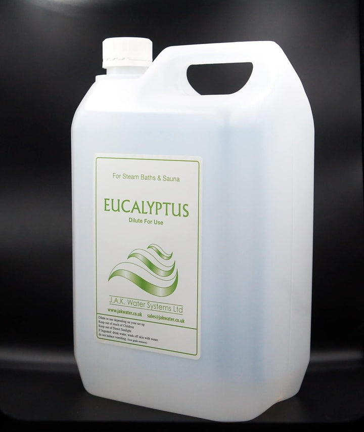 Sauna and Steam Room Fragrance, 5 Litres Concentrated Formula 20 to 1 Dilution Ratio (Eucalyptus)
