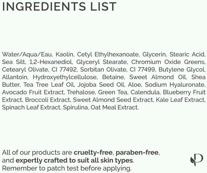 Korean Skincare Face Mask – Organic Clay Mask with Avocado & Green Tea, Vegan & Dermatologically Tested Mud Mask for Face & Body – 100G/3.4 Oz