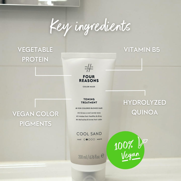 Color Mask – Cool Sand Blonde - (27 Colors) Color Depositing Conditioner, Toning Treatment, Tone & Enhance Color-Treated Hair - Semi Permanent Hair Dye, Vegan and Cruelty-Free, 6.76 Fl Oz