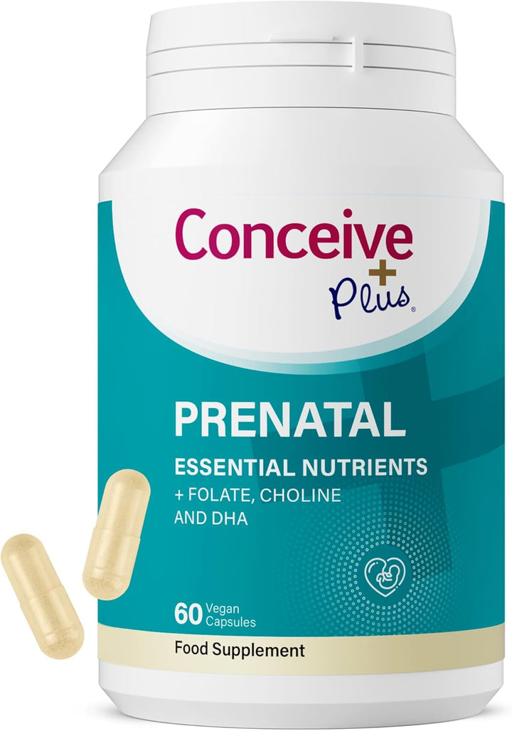 Prenatal Vitamins for Women - Multivitamin with DHA, Choline, Folate, Non GMO Pregnancy Supplement | 30 Day Supply, Pre Conception Vitamin, Fertility Booster, Help Get Pregnant | 60 Caps
