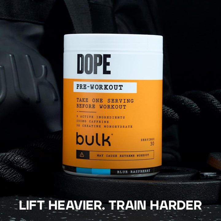Dope Pre-Workout Powder | Blue Raspberry | 3G Creatine per Serving | 200Mg Caffeine | Citrulline Malate & Arginine AKG | Beta-Alanine | Energy, Focus & Performance | 510G Supplement
