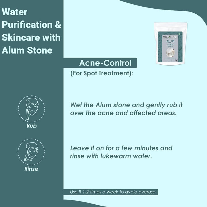 Mi Nature Potassium Alum Stone 250G |Phitkari Block| Pure Fitkari for Post Shave Care | Skin Care & Multiple Uses| Natural Deodorant