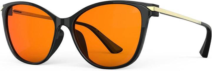 Dark Red Lens Sleep Glasses, 100% Blue & Green Light Blocking Glasses for Better Sleep, anti Eyestrain Women Men