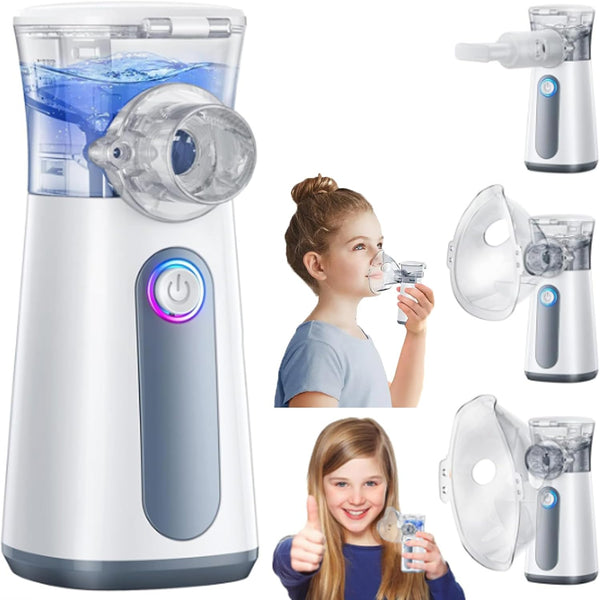 Portable Nebuliser Machine for Adults and Kids Rechargeable Mesh Nebulizer with LED Display 3 Modes Quiet Steam Inhaler Inhalator for Breathing Home and Travel Use