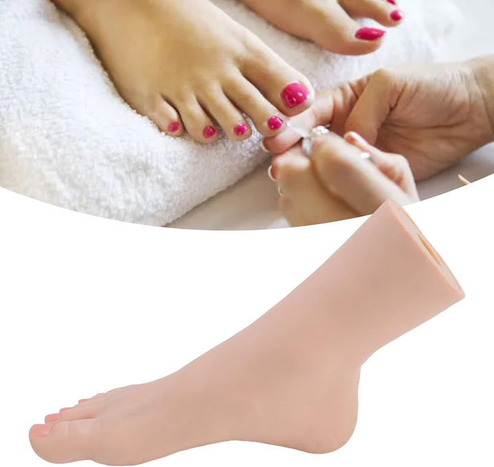 Silicone Standing Mannequin with Flexible Joint for Nail Art Display, Photography, Beauty Training, Premium Silicone Material (Right Foot)