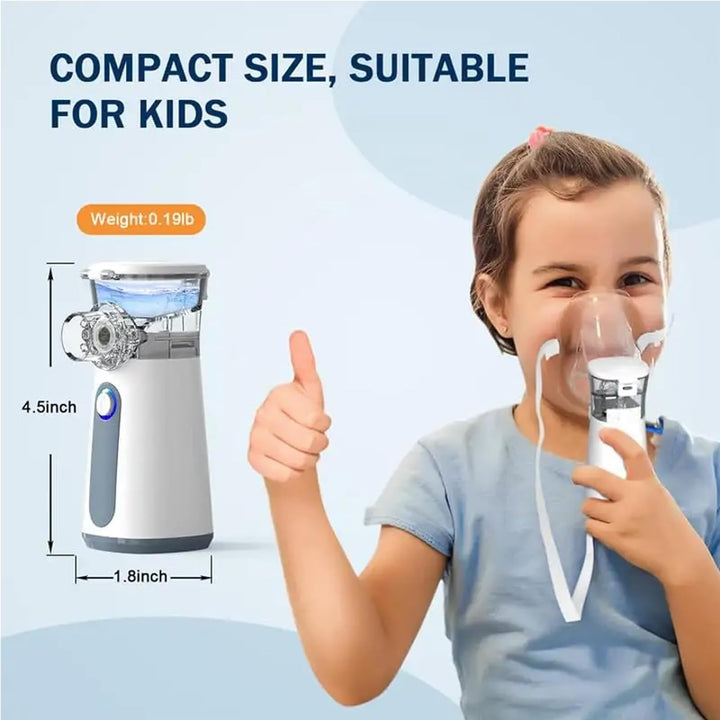 Portable Nebuliser Machine for Adults and Kids Rechargeable Mesh Nebulizer with LED Display 3 Modes Quiet Steam Inhaler Inhalator for Breathing Home and Travel Use