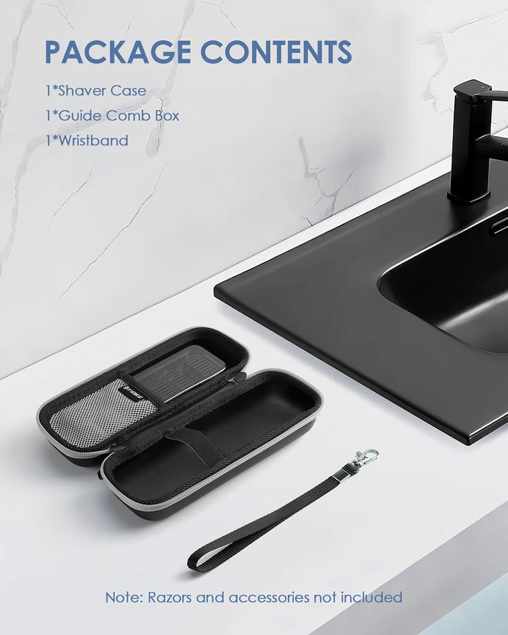 Hard EVA Travel Case for Oneblade & Braun Series 7/9, Waterproof Electric Shaver Men Storage Box with Attachment Organizer, Protective Case for Razor