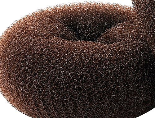 2-Piece Extra Large Size Hair Bun Donut Maker, Ring Style Chignon Buns Maker (4.3 In. for Thick & Long Hair) - Brown