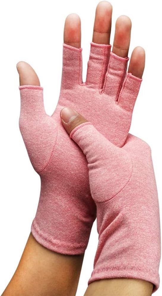 Anti-Arthritis Gloves Women & Men - Compression Gloves for Arthritis Pain Relief, Carpal Tunnel, Injuries - Fingerless Gloves for Women & Fingerless Gloves for Men (Medium, Grey)