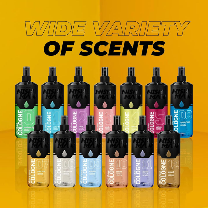 Aftershave Cologne 07 - Gold One 400Ml – Refreshing after Shaving Spray Lotion for Men - Scent of Red Tangerine, Mint, Rose Oil, Cinnamon - Mens after Shave Cologne