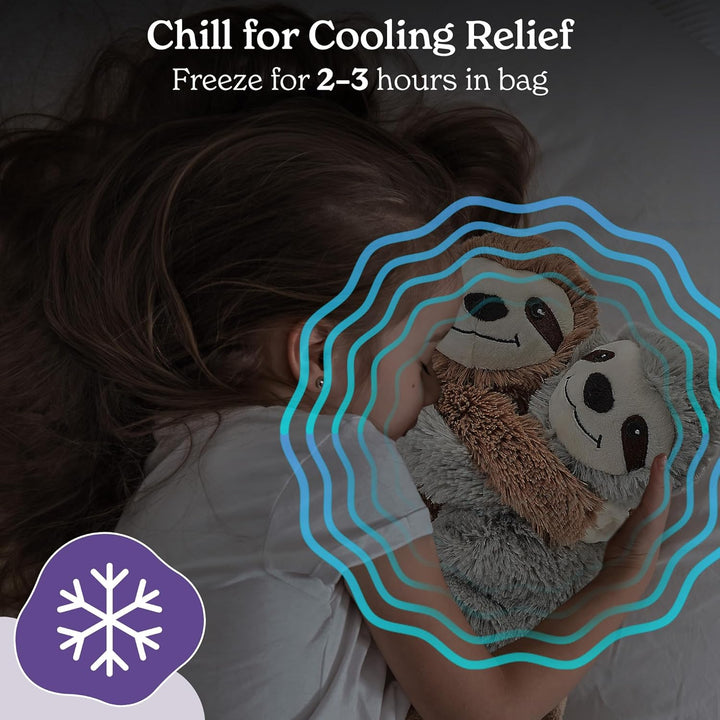 Warm Hugs Sloth Microwavable Plush with French Lavender Scent, Fully Heatable Cuddly Sloth Toy for Anxiety and Pain Relief