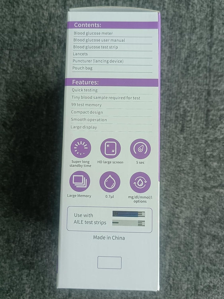 Blood Glucose Test Kit for Diabetes: Blood Sugar Monitor Testing Kits Diabetics Meter for Home Use Test Strips X 50 and Low Pain Lancing Devices X 50 Testing Monitoring 5 Seconds Accurate Machine